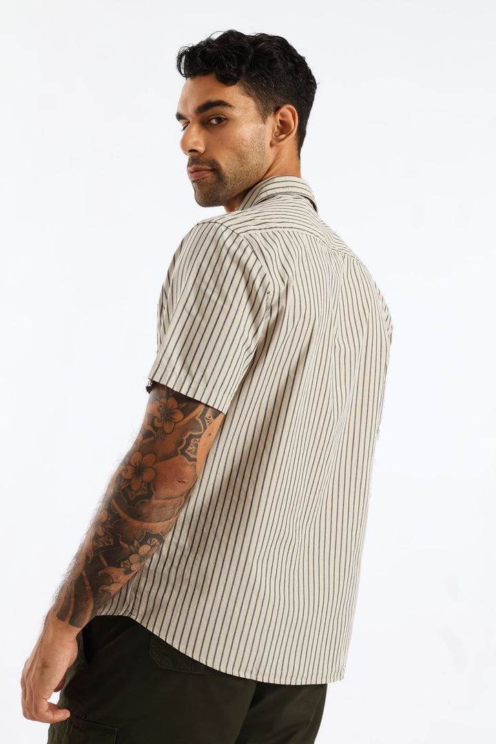 Regular Stripe Shirt - Stone