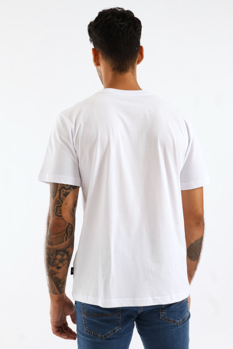 Stone Denim HD Print Tee - White