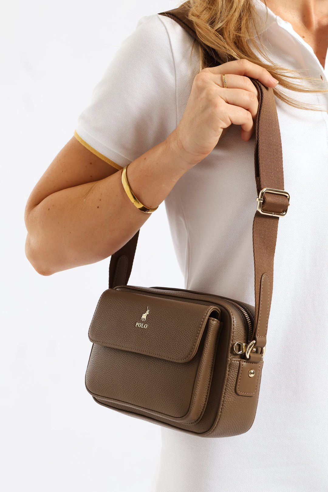 Lyon Camera Bag With Flap - Taupe