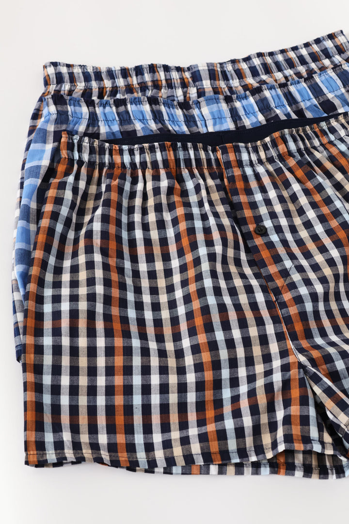 3 Pack Value Boxers - Rust/Blue