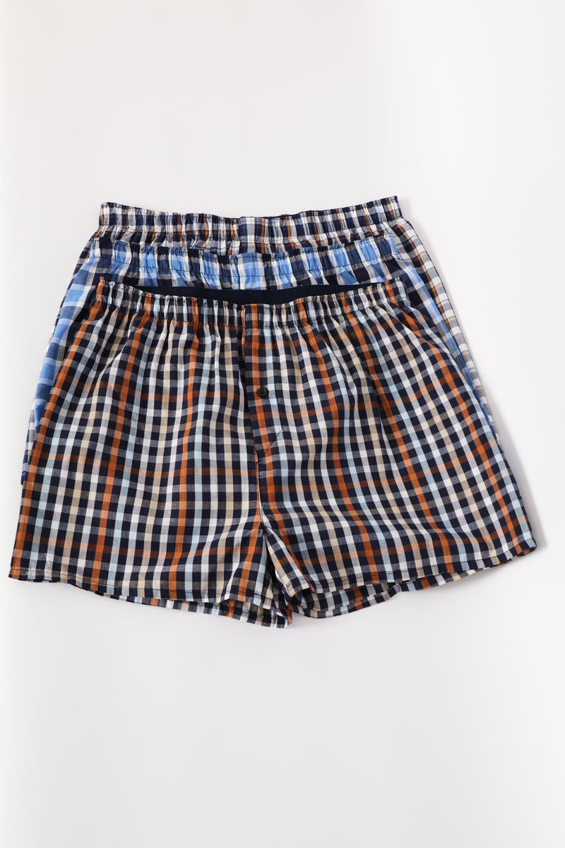 3 Pack Value Boxers - Rust/Blue
