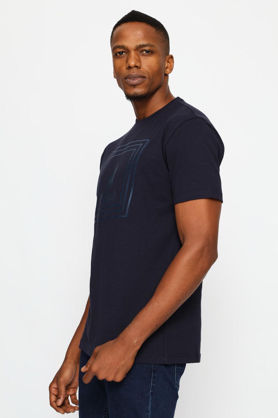 Square Pony Printed Tee - Navy