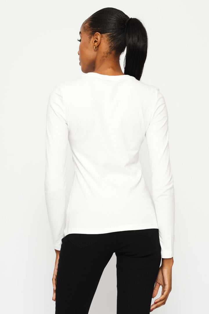 Long Sleeve Crew Tee - White