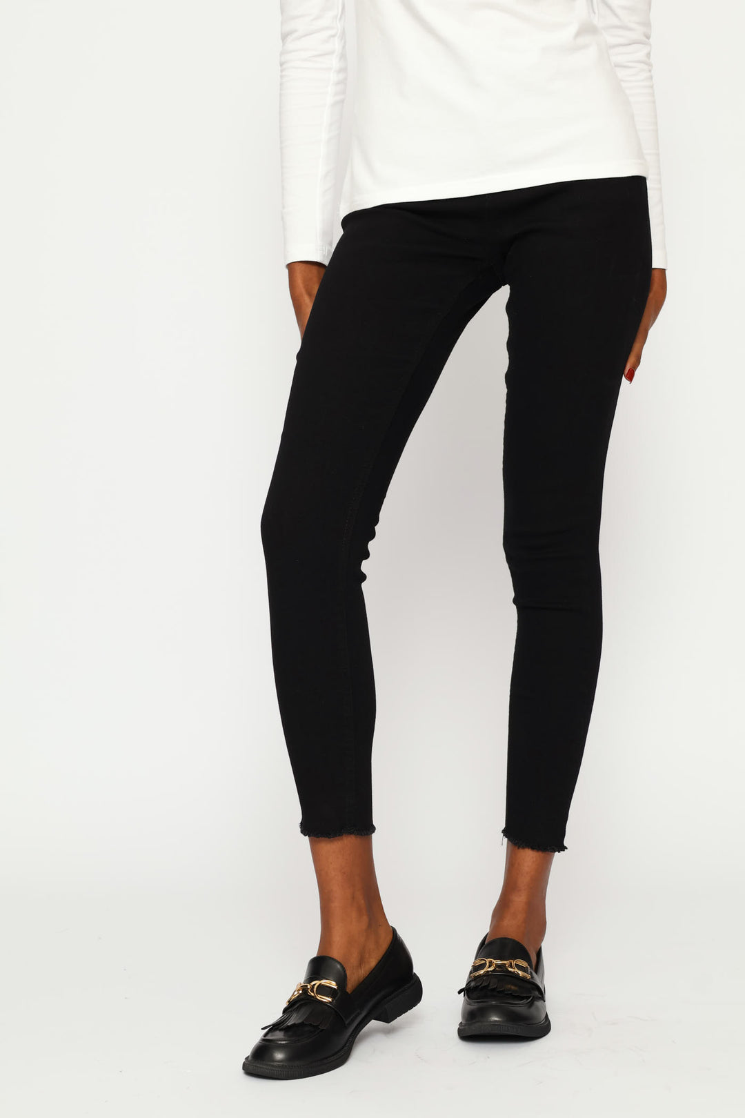 Anklegrazer Skinny Denim Jean - Black