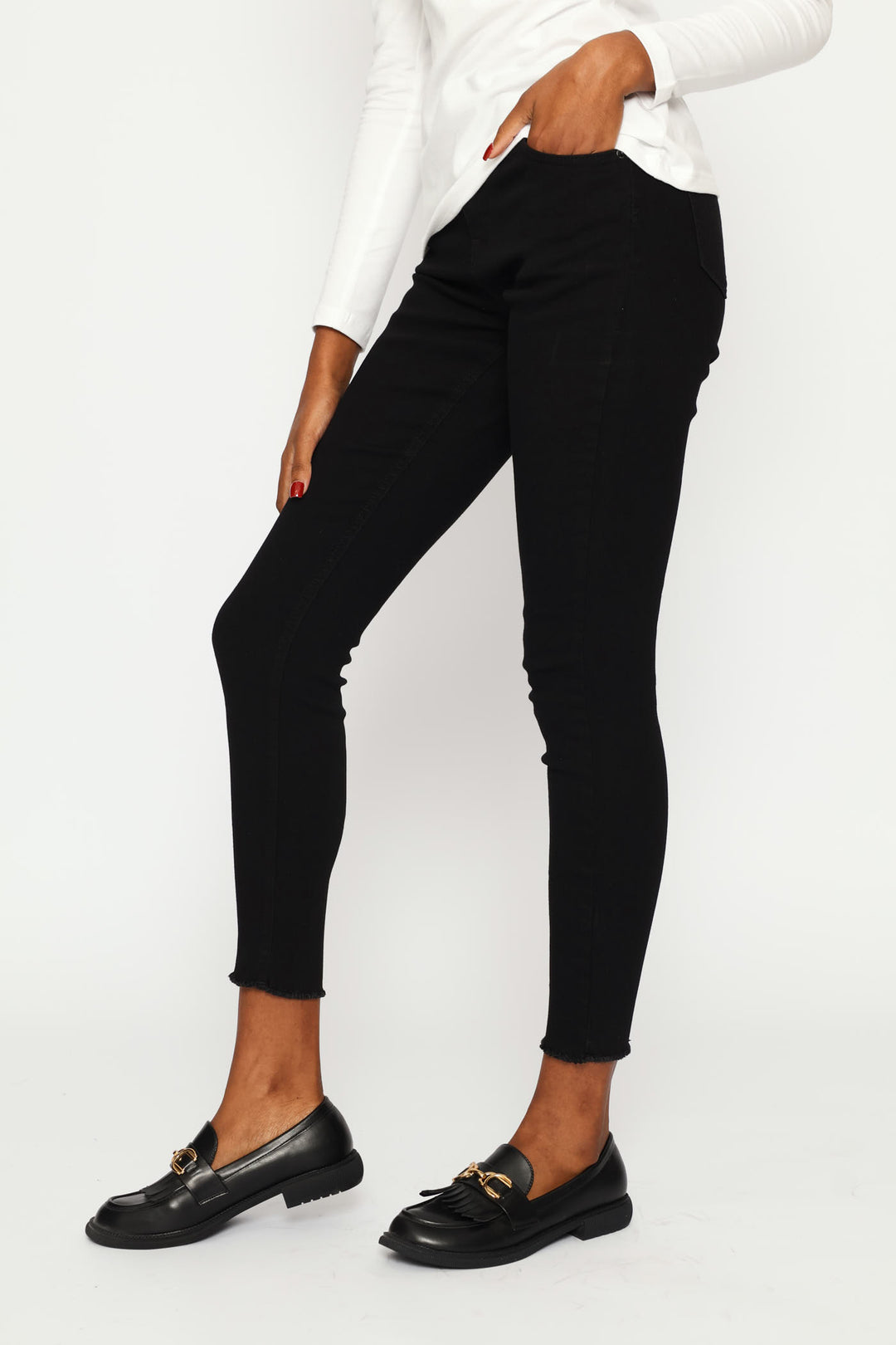 Anklegrazer Skinny Denim Jean - Black
