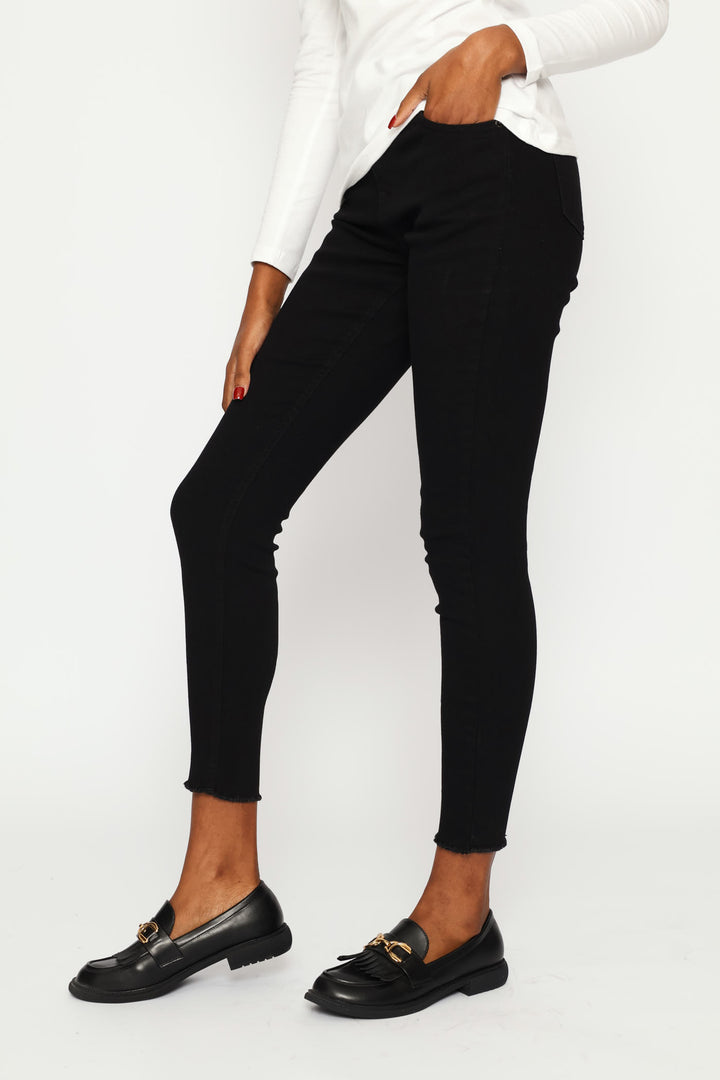 Anklegrazer Skinny Denim Jean - Black