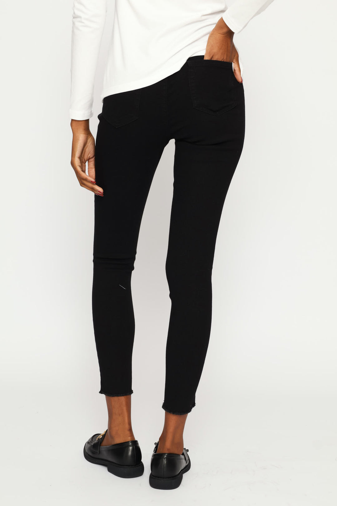 Anklegrazer Skinny Denim Jean - Black