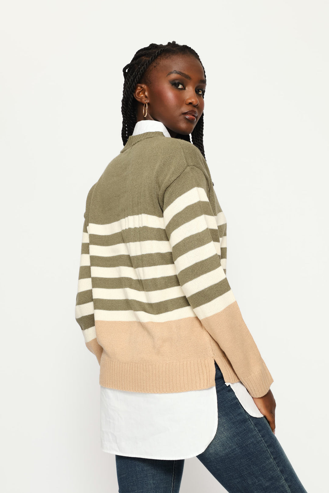 Stripe Twofer Knitwear - Fatigue
