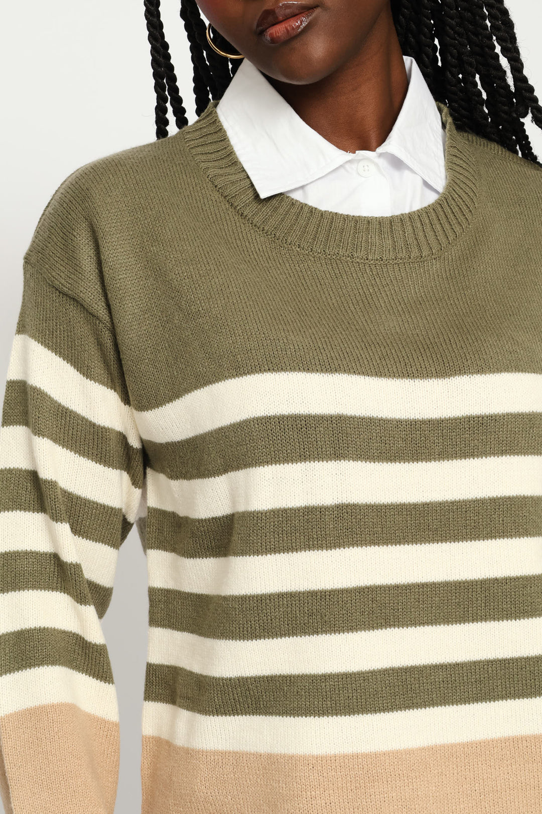 Stripe Twofer Knitwear - Fatigue