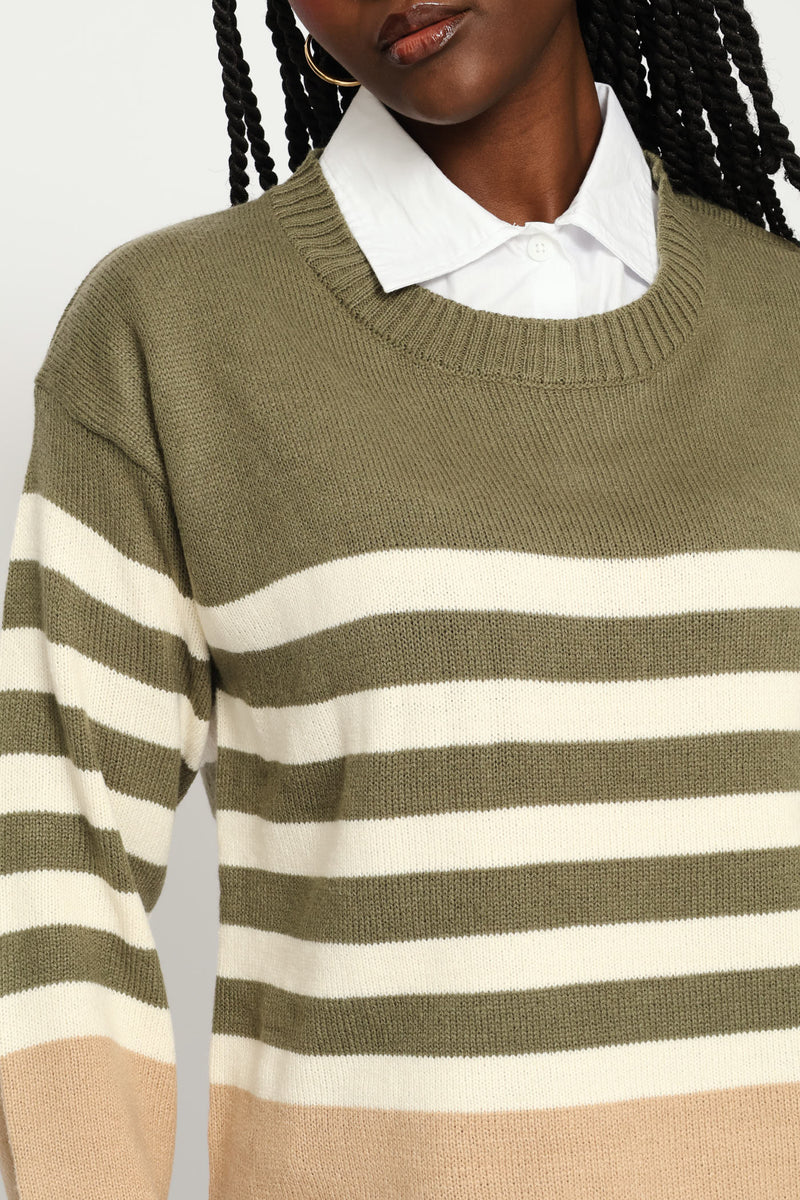 Stripe Twofer Knitwear - Fatigue