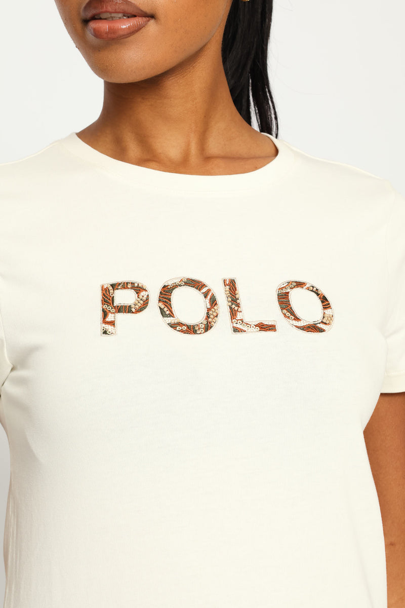 Anlia Embellished T-Shirt - Off White