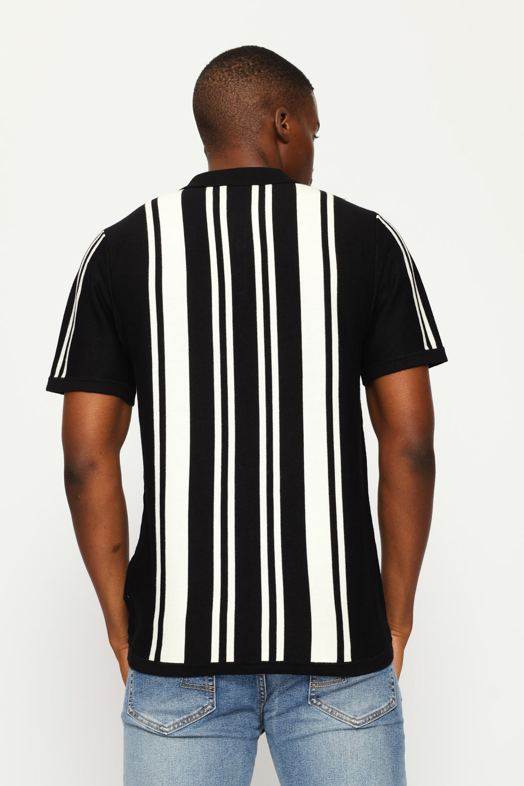 Fine Knit Golfer - Black/Ecru