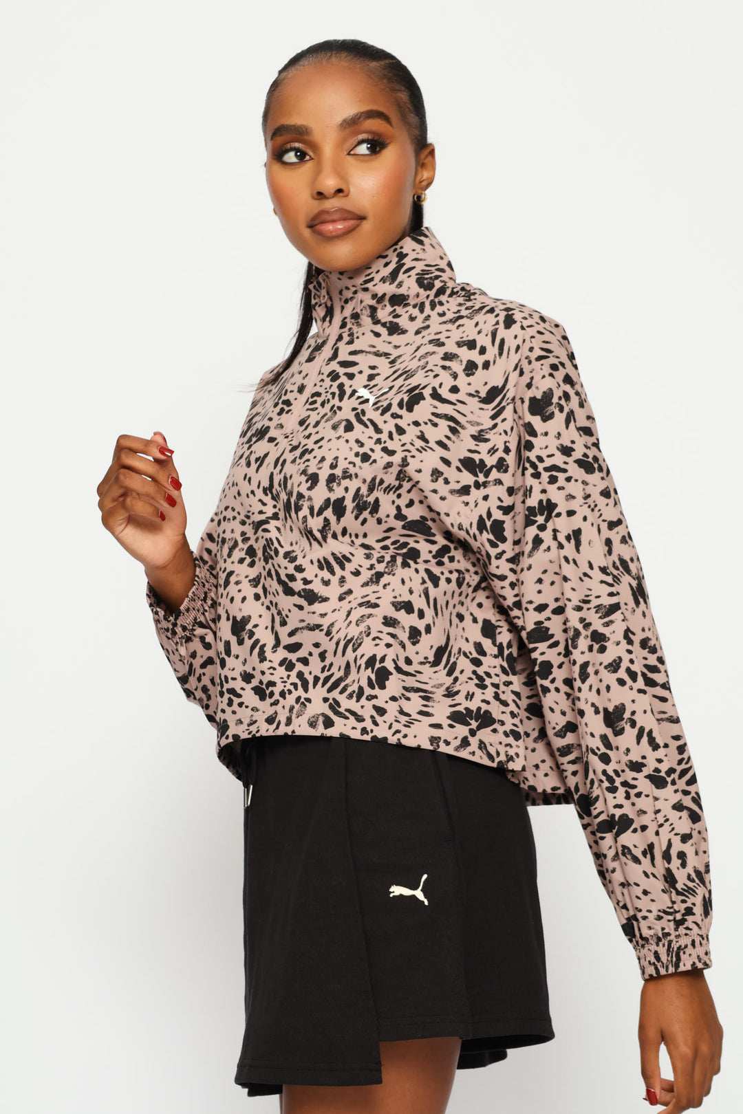Essential Graphic Print Relaxed Woven Top - Sandstone