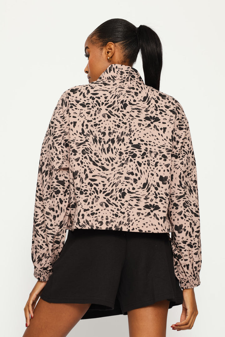 Essential Graphic Print Relaxed Woven Top - Sandstone
