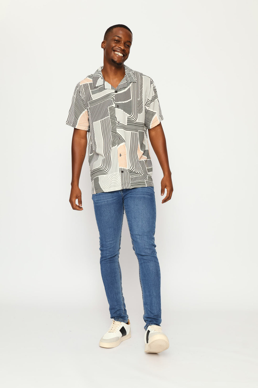 Multi Viscose Shirt - White