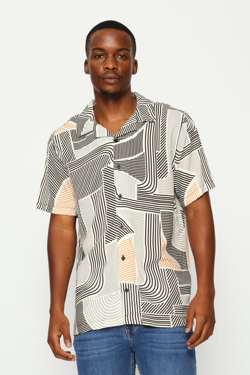 Multi Viscose Shirt - White