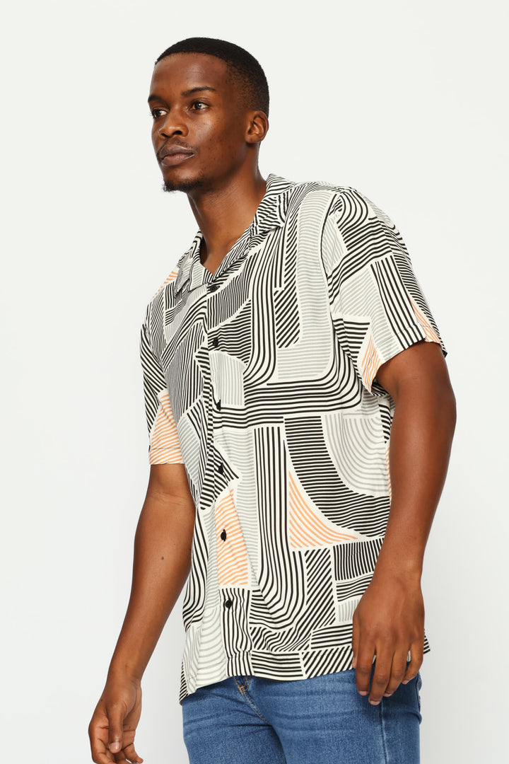 Multi Viscose Shirt - White