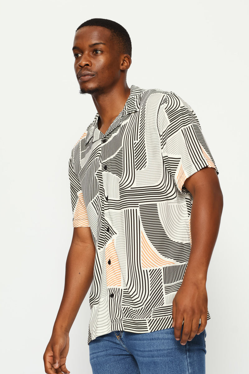 Multi Viscose Shirt - White