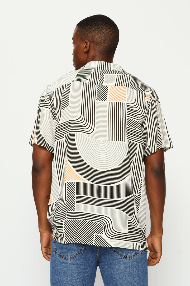 Multi Viscose Shirt - White