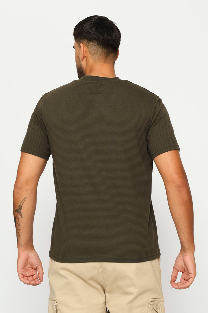 Basic Textured Crew Tee - Fatigue