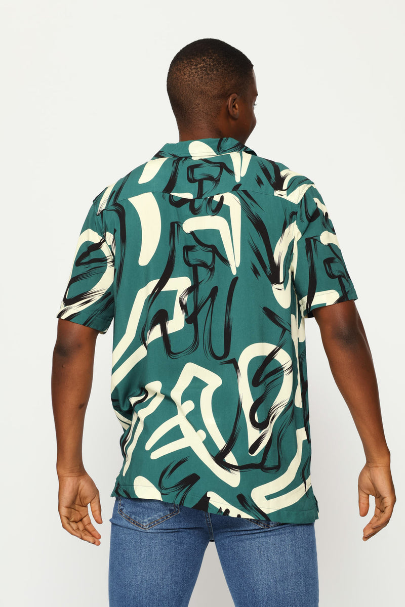 Viscose Shirt - Blue/Ecru
