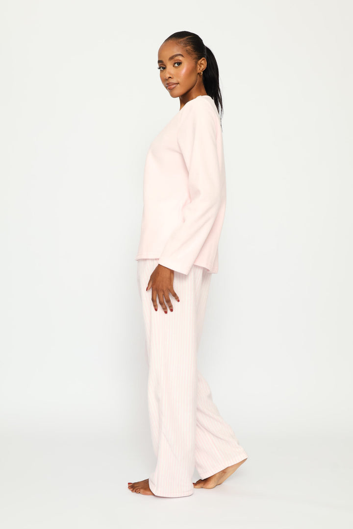 Bunnies Mother's Day Polar Fleece Sleep Set - Pink