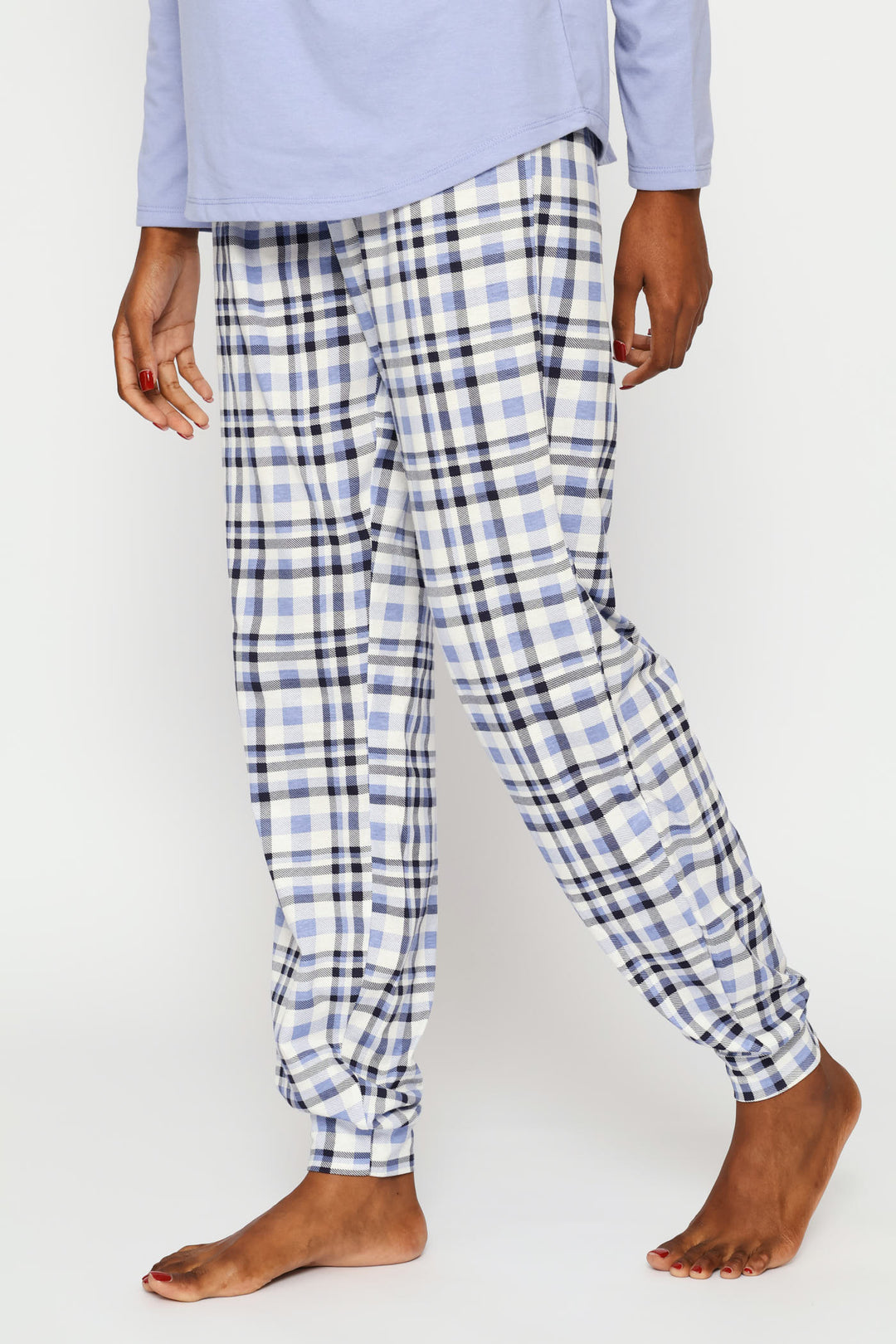 Knit Print Jogger - Purple
