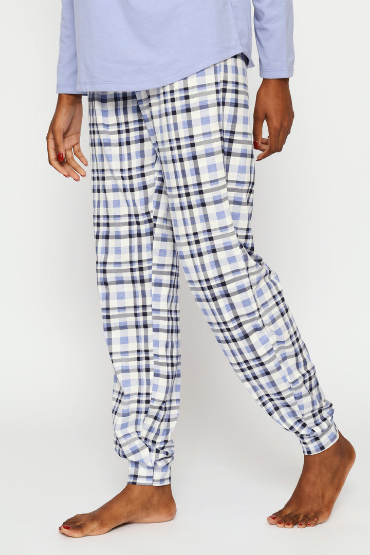 Knit Print Jogger - Purple