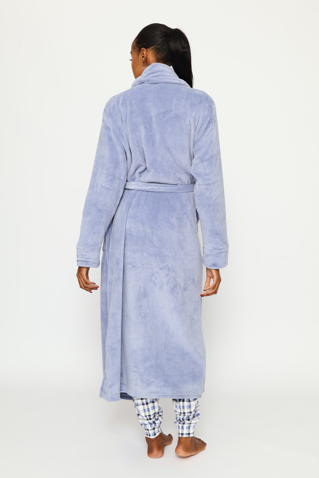 Plush Wrap Gown - Light Blue