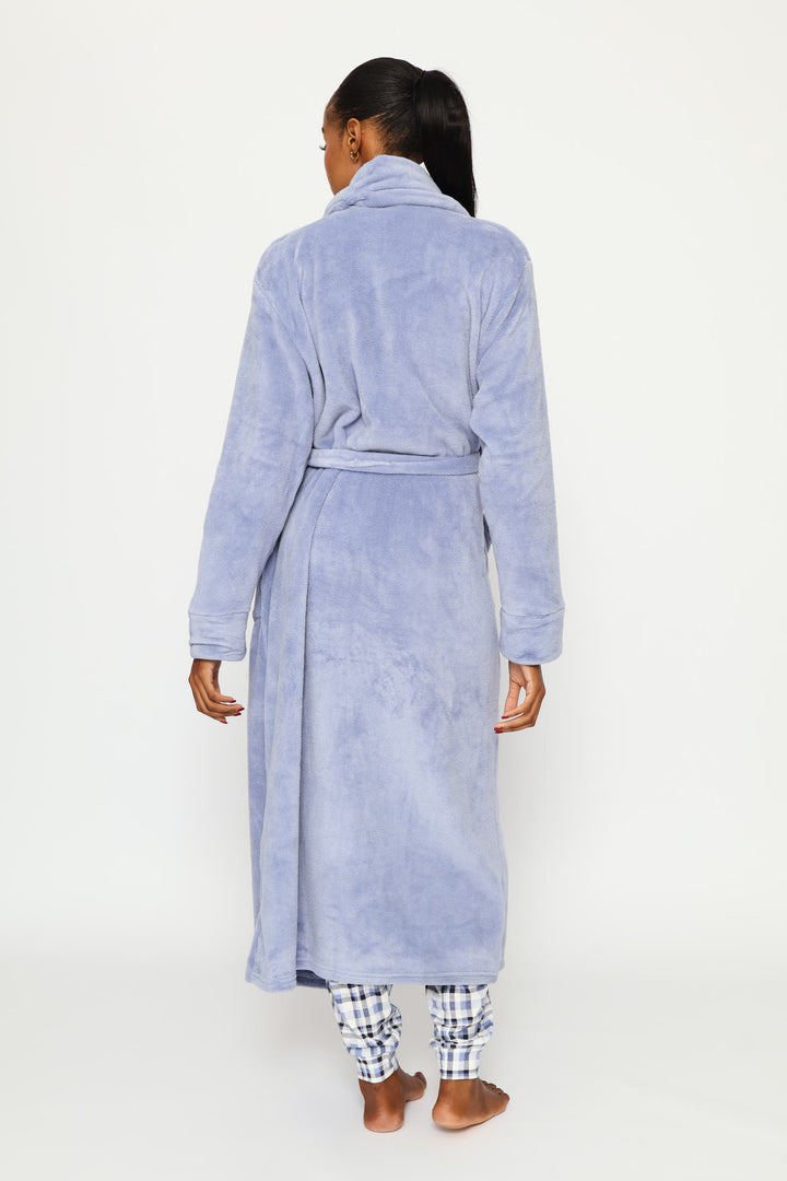 Plush Wrap Gown - Light Blue