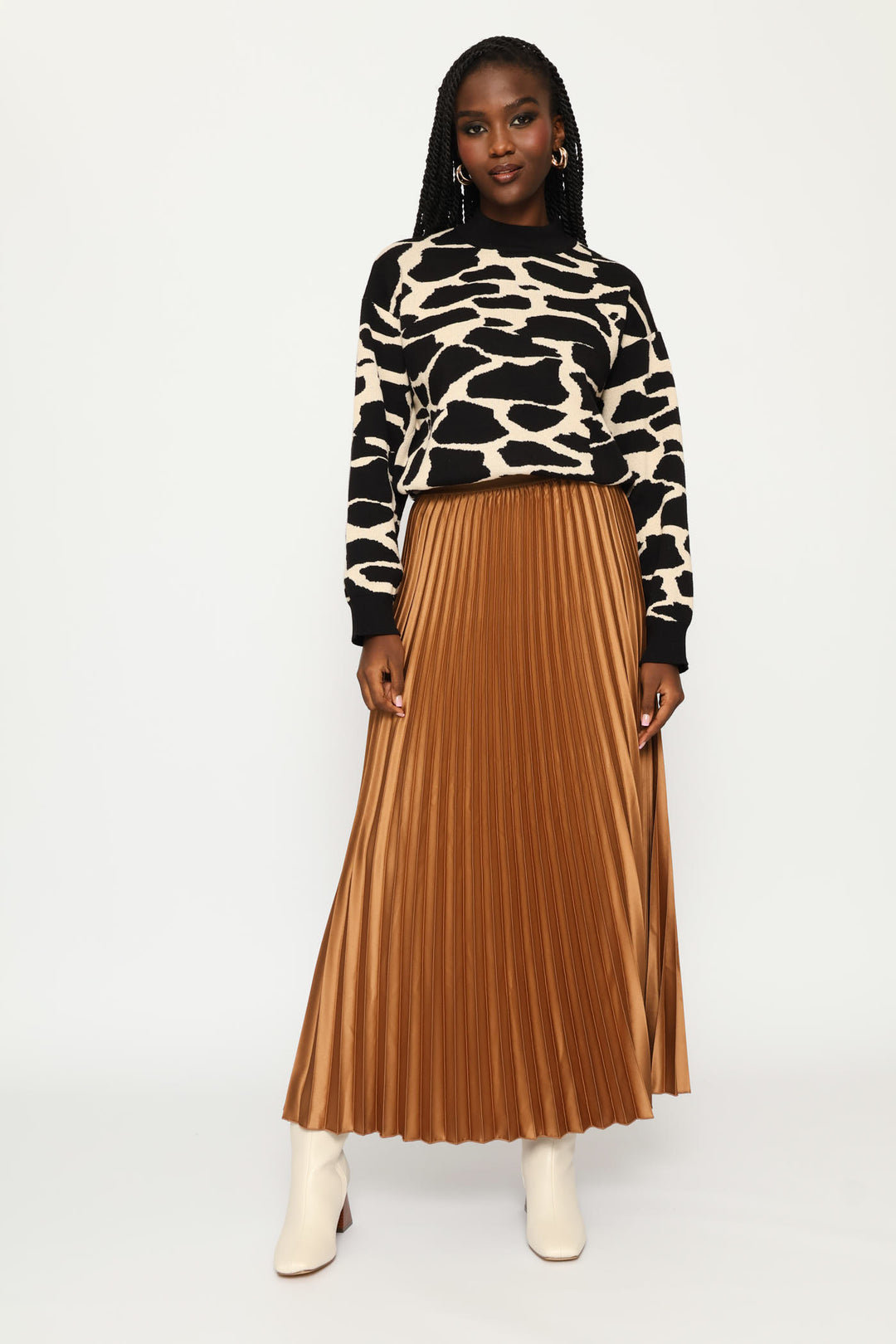 Abstract Monochrome Pullover - Black