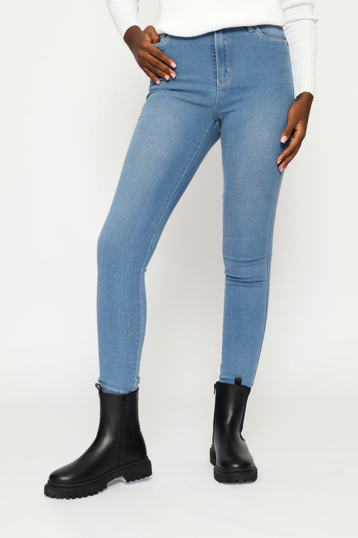Push Up High Waist Skinny Denim - Light Wash