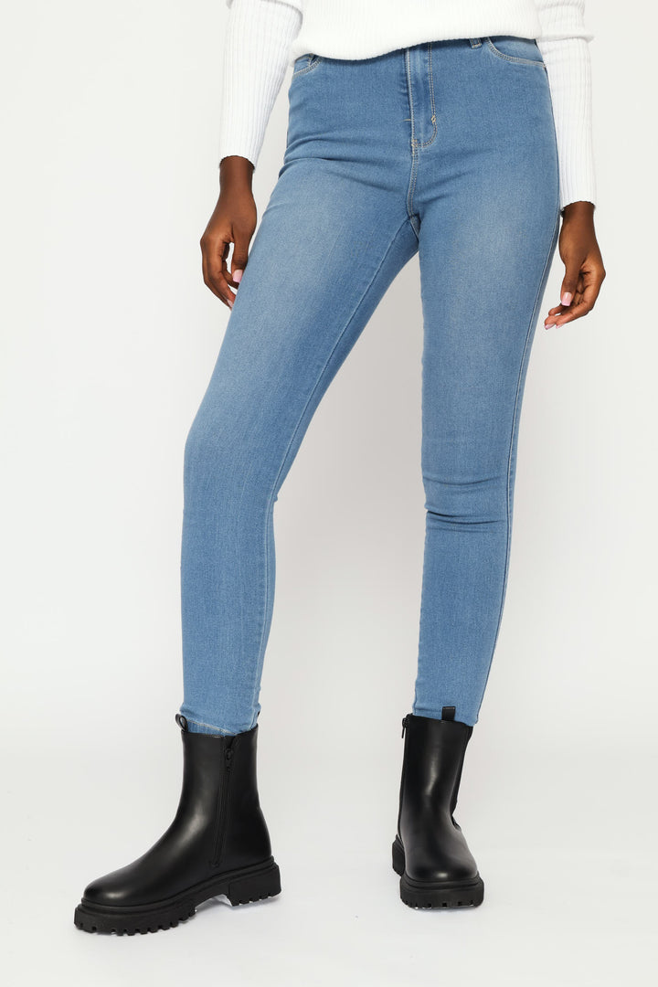 Push Up High Waist Skinny Denim - Light Wash