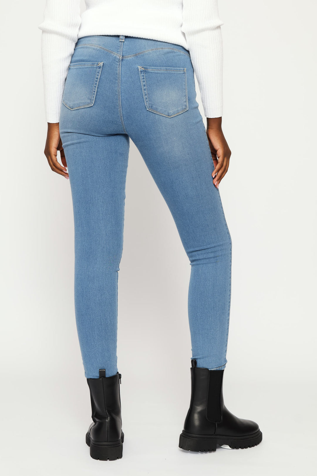 Push Up High Waist Skinny Denim - Light Wash