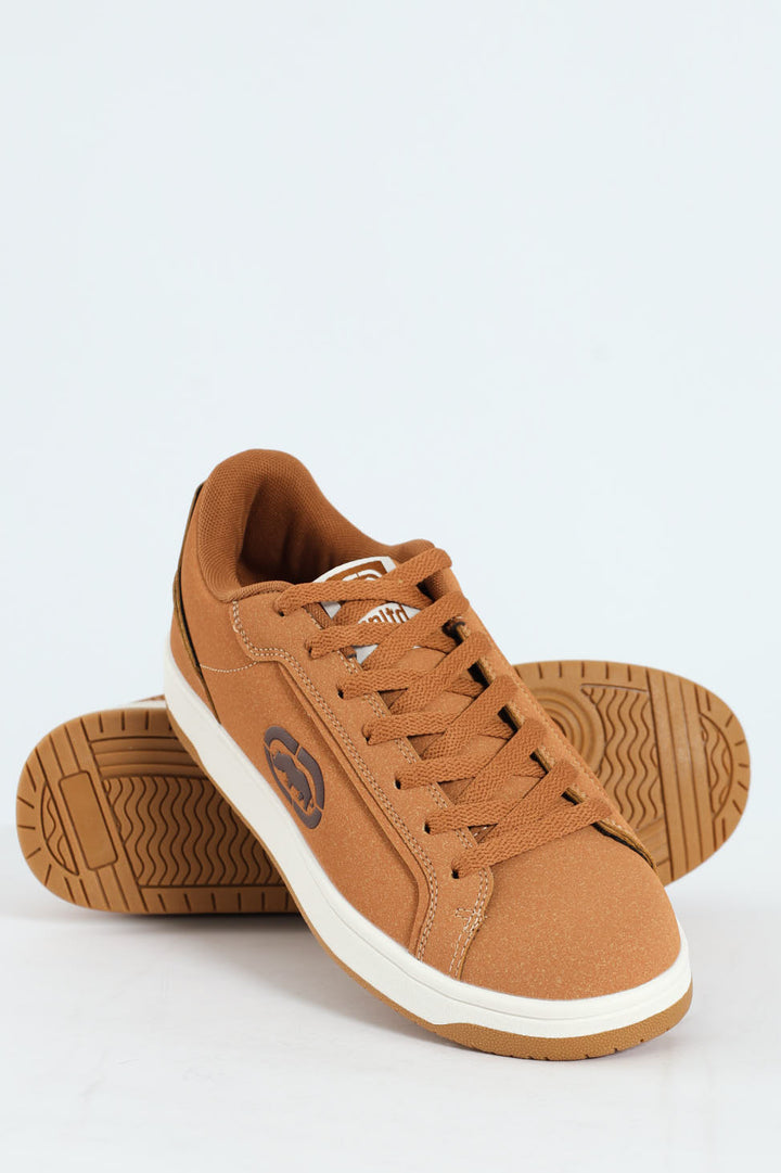 Lace Up Sneaker With Rhino Embossing - Brown