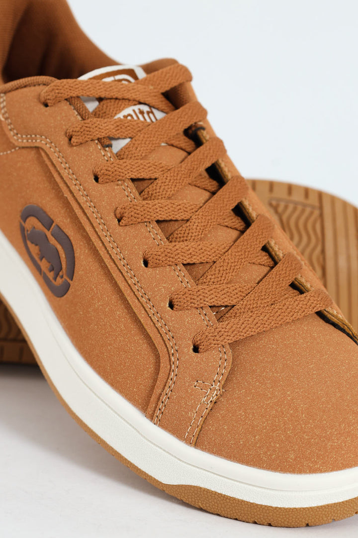Lace Up Sneaker With Rhino Embossing - Brown