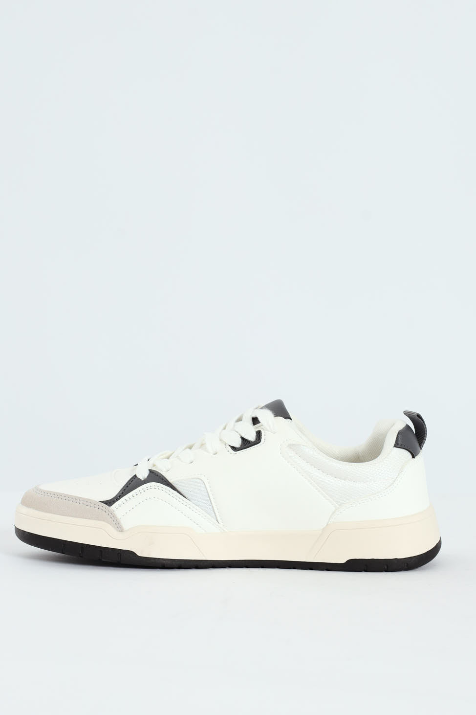 Panelled Fashion Court Sneaker - White/Grey
