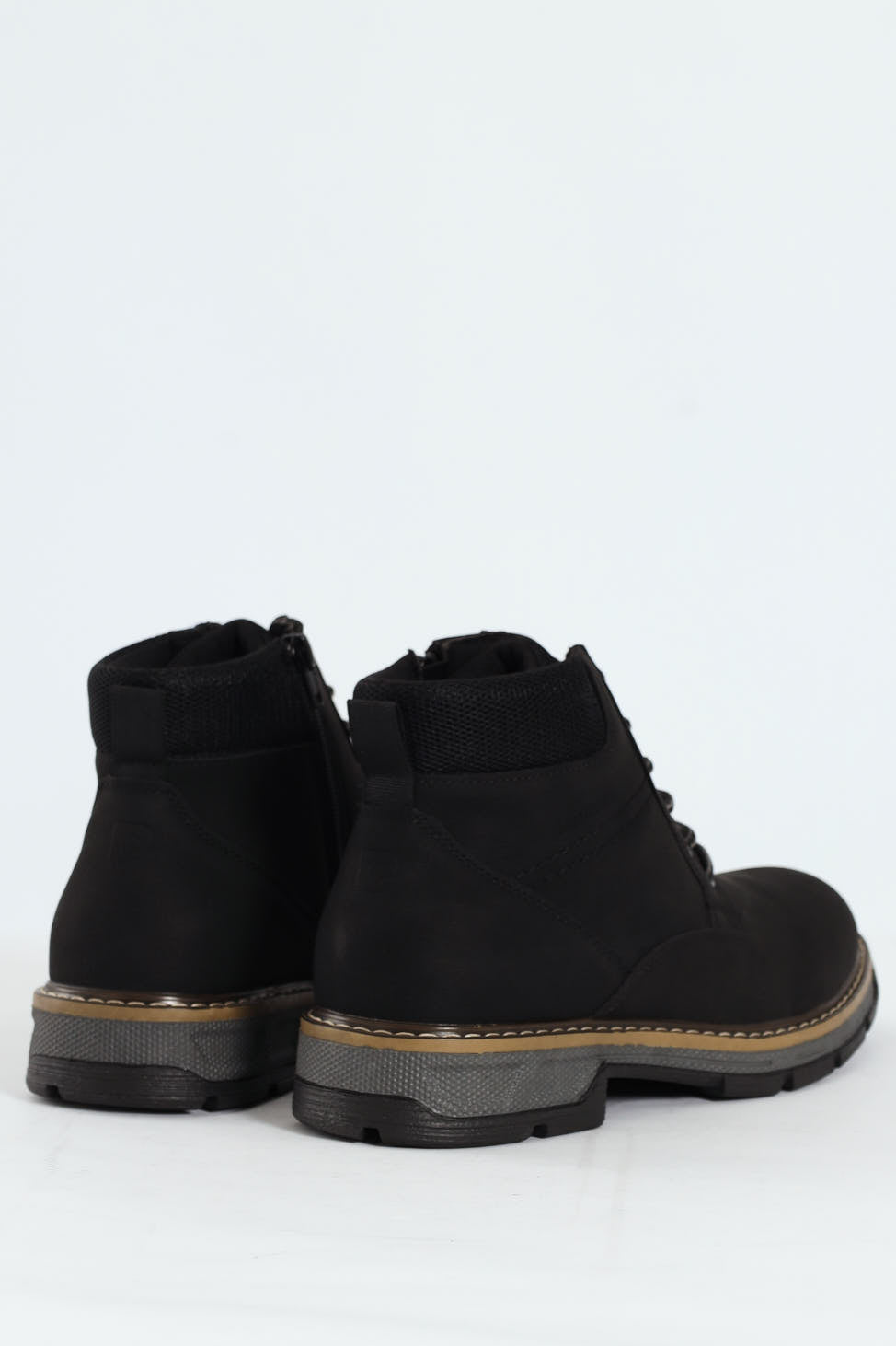 Lace Up Worker Boot - Black