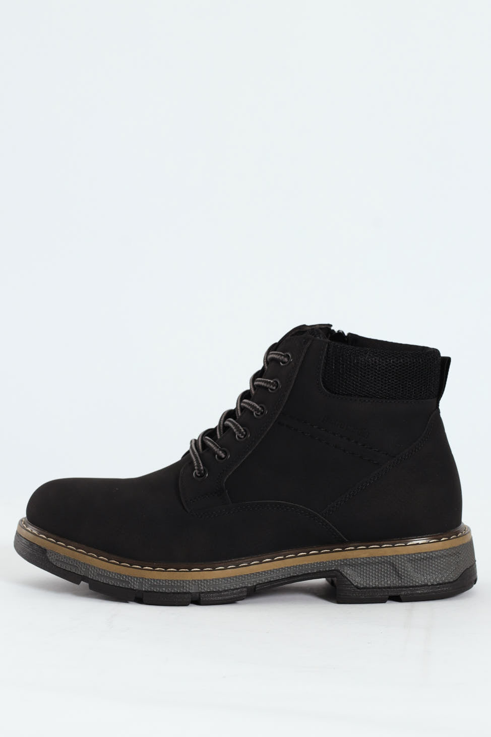 Lace Up Worker Boot - Black