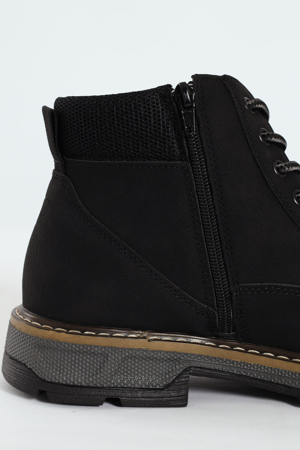 Lace Up Worker Boot - Black
