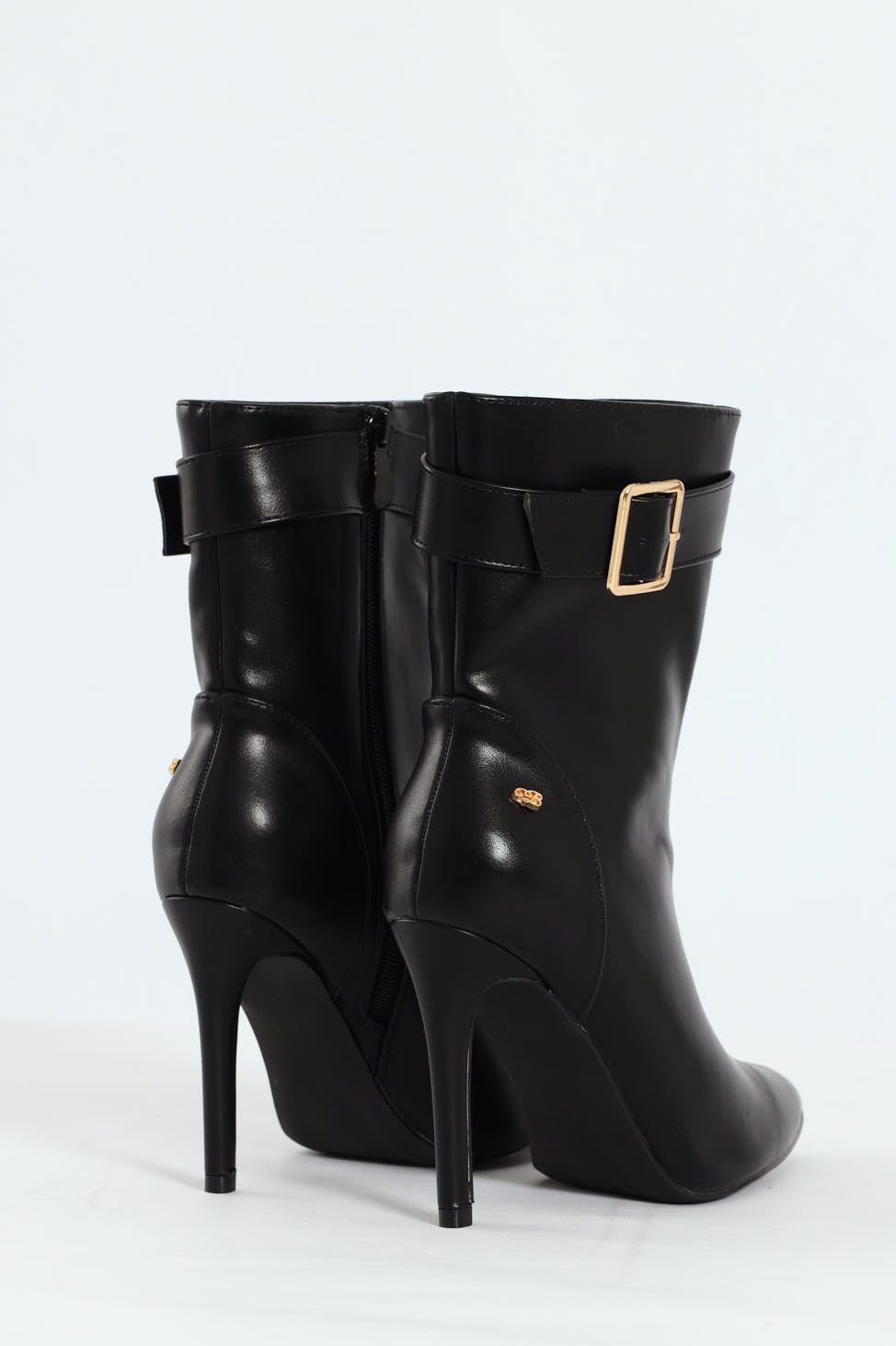 Boss 20 Buckle Stiletto Ankle Boot - Black