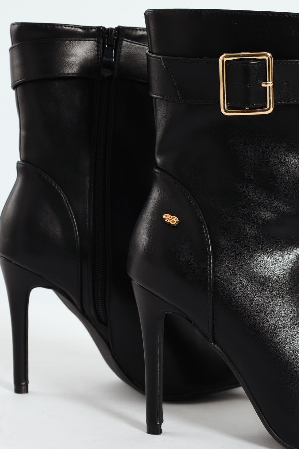 Boss 20 Buckle Stiletto Ankle Boot - Black
