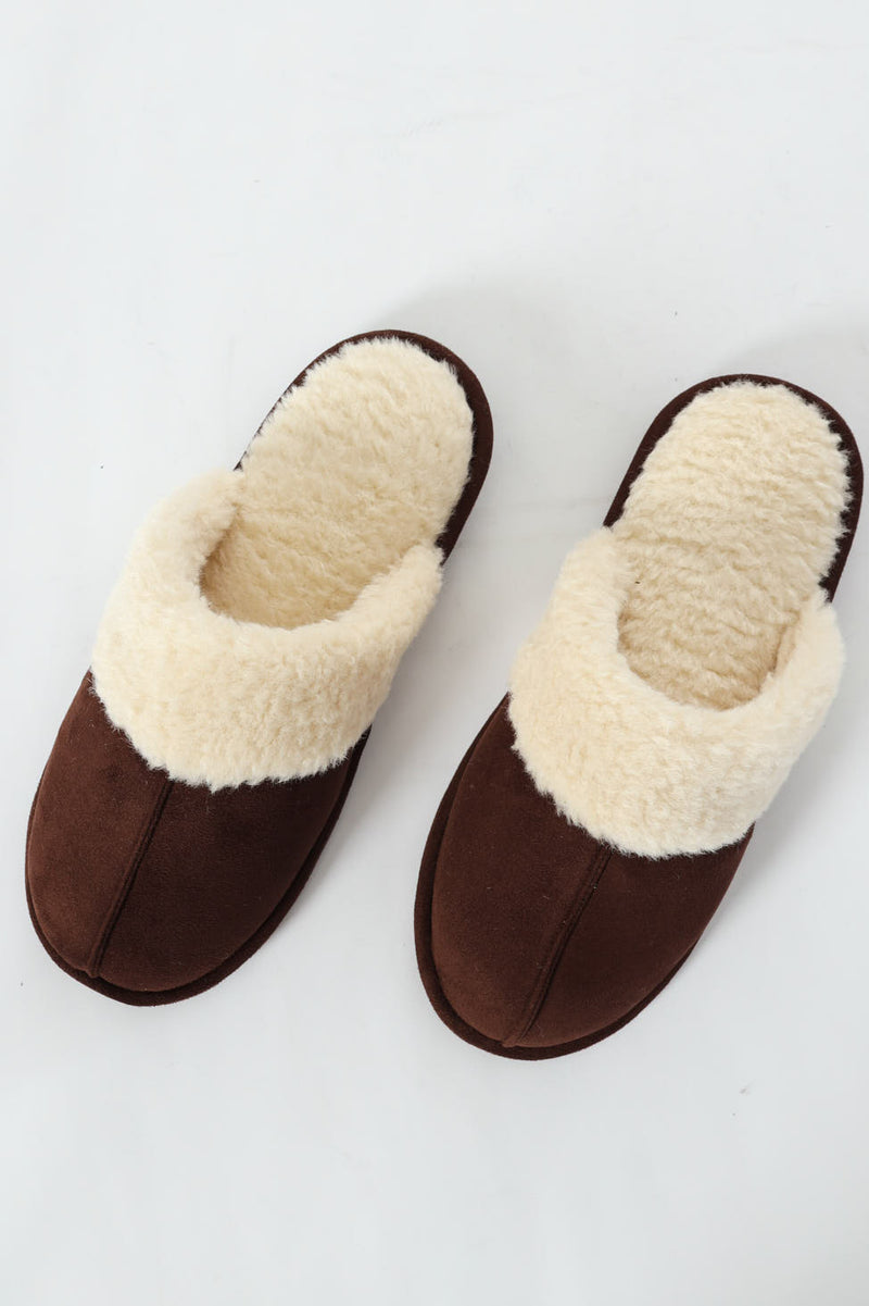 Aaron Fur Lined Slipper - Brown