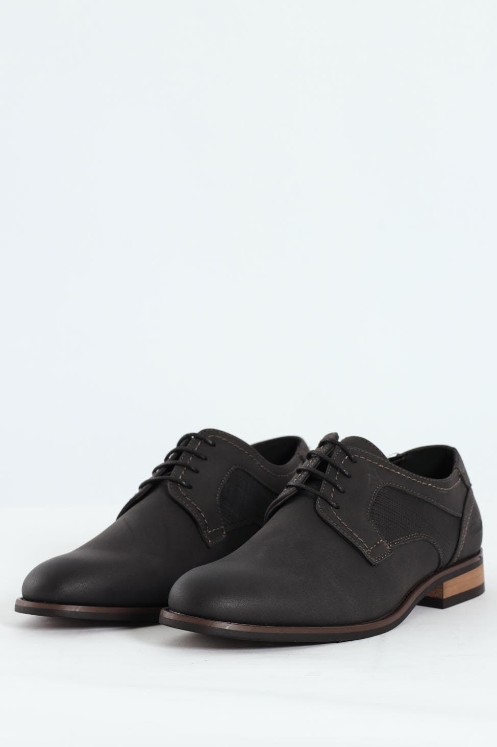 Distressed Look Smart Casual Shoe - Charcoal