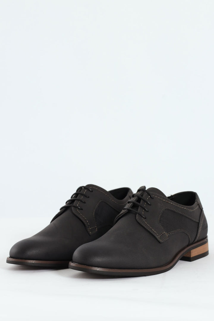 Distressed Look Smart Casual Shoe - Charcoal