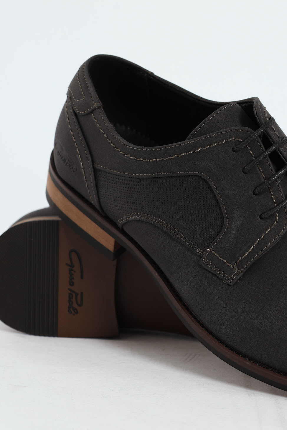 Distressed Look Smart Casual Shoe - Charcoal