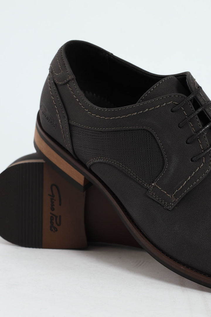 Distressed Look Smart Casual Shoe - Charcoal