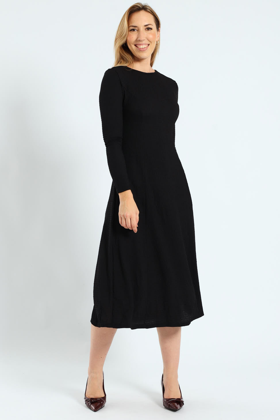 Fit & Flare Panelled Knit Midi Dresses