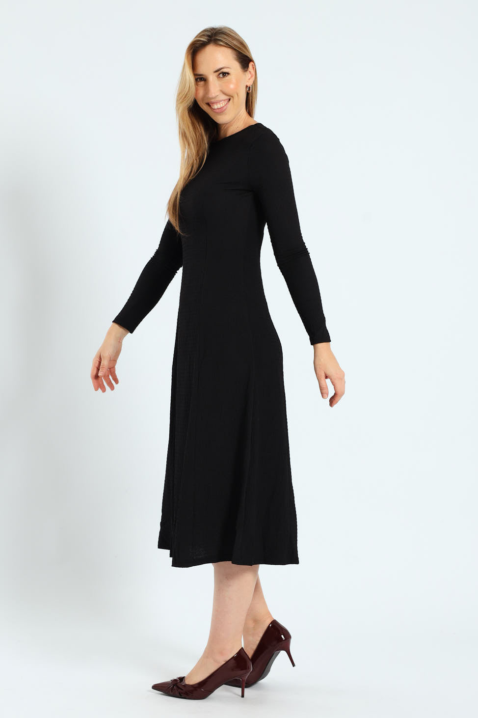 Fit & Flare Panelled Knit Midi Dresses