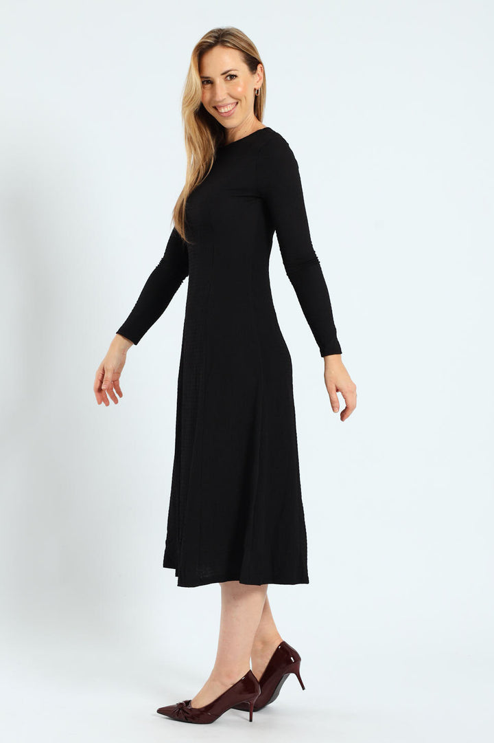 Fit & Flare Panelled Knit Midi Dresses